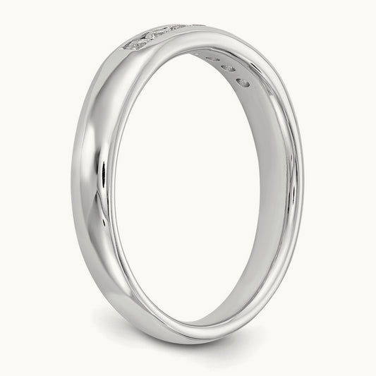 7-Stone Diamond Channel Band, 14K White Gold