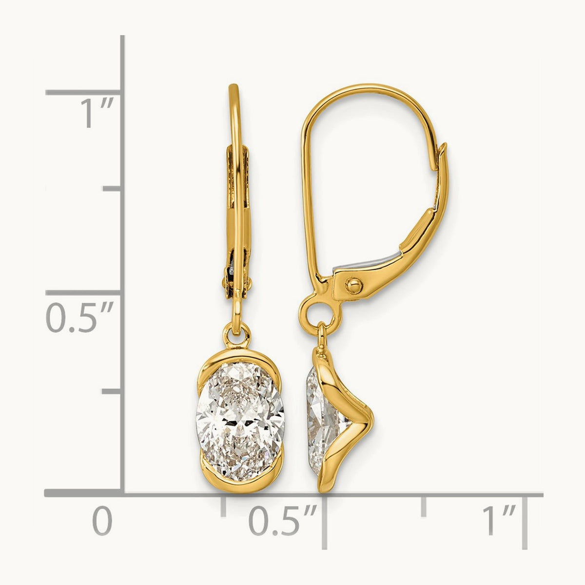 Oval Leverback Earrings, 2.00 ct tw Lab-Grown Diamond