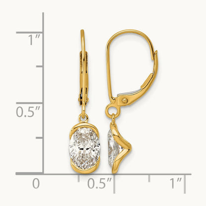 Oval Leverback Earrings, 2.00 ct tw Lab-Grown Diamond