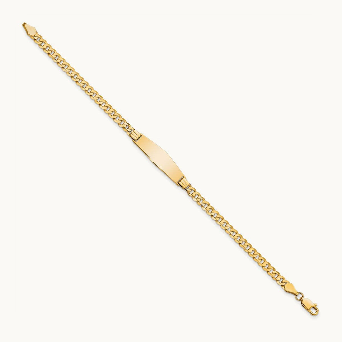 Soft Diamond Shape Curb Link ID Bracelet — 8mm