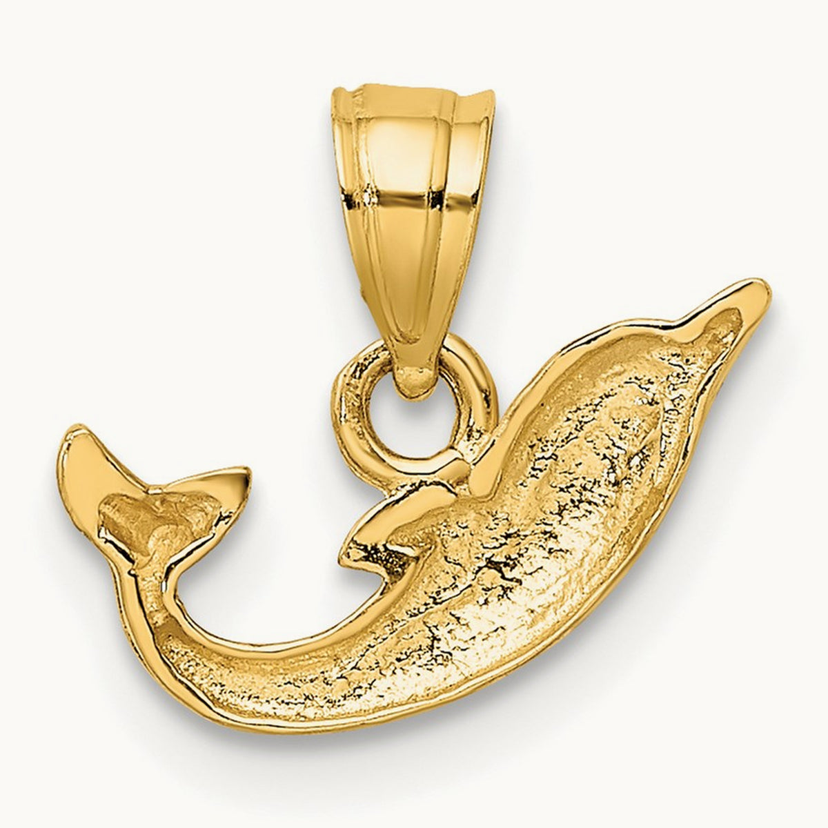 Polished Mini Dolphin Charm, 14K