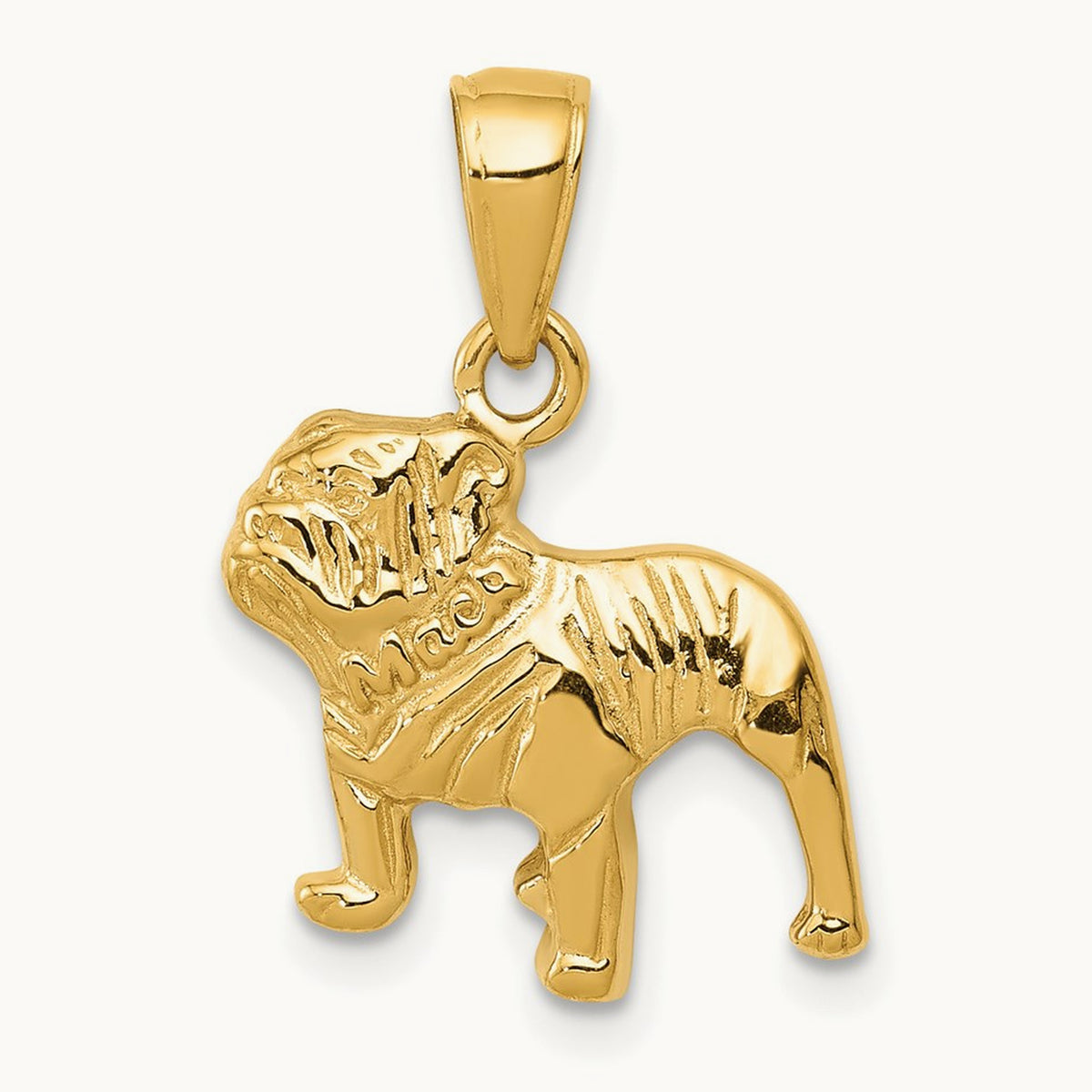 Bulldog Pendant, 14K