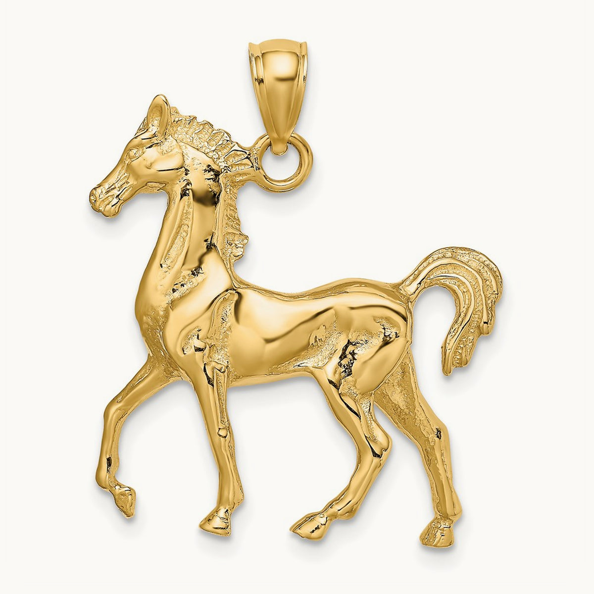 3-D Polished Horse Charm, 14K
