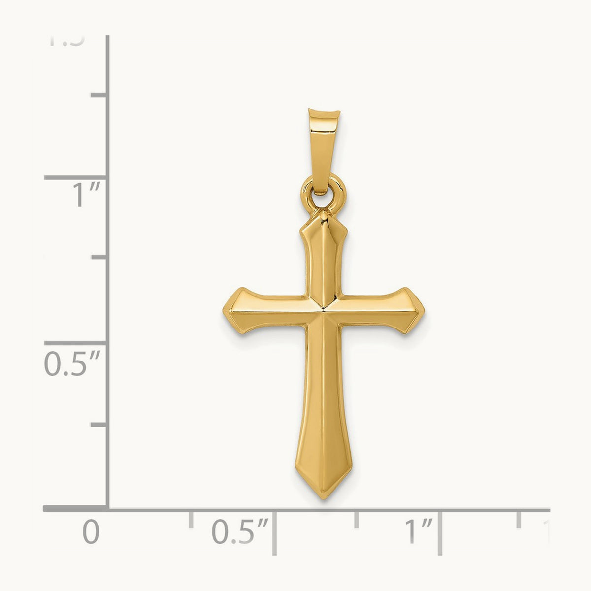 Polished Cross Pendant, 14K