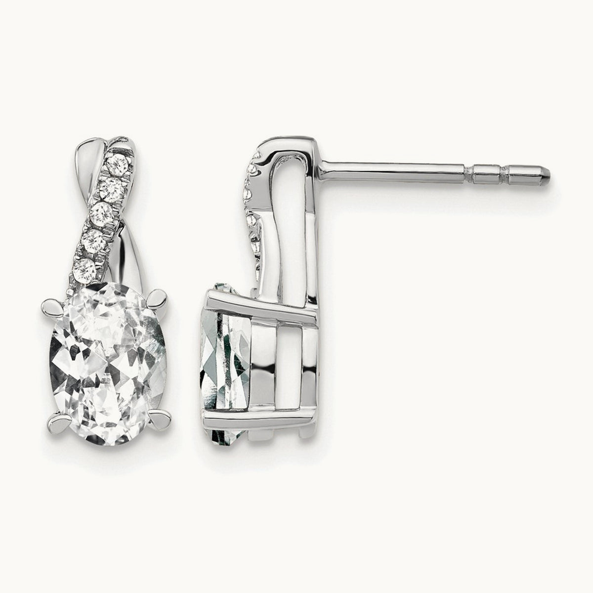 Topaz and Diamond Earrings — 14K White Gold
