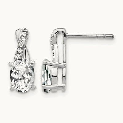 Topaz and Diamond Earrings — 14K White Gold