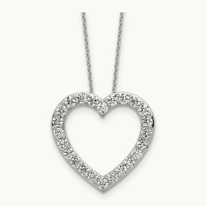 Heart Necklace, 1.25 ct tw Lab-Grown Diamond — 14K White Gold