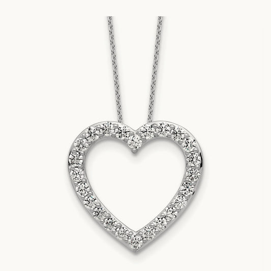 Heart Necklace, 1.25 ct tw Lab-Grown Diamond — 14K White Gold
