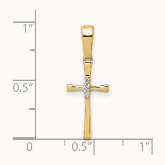 .02ct. Diamond Cross Pendant, 14K