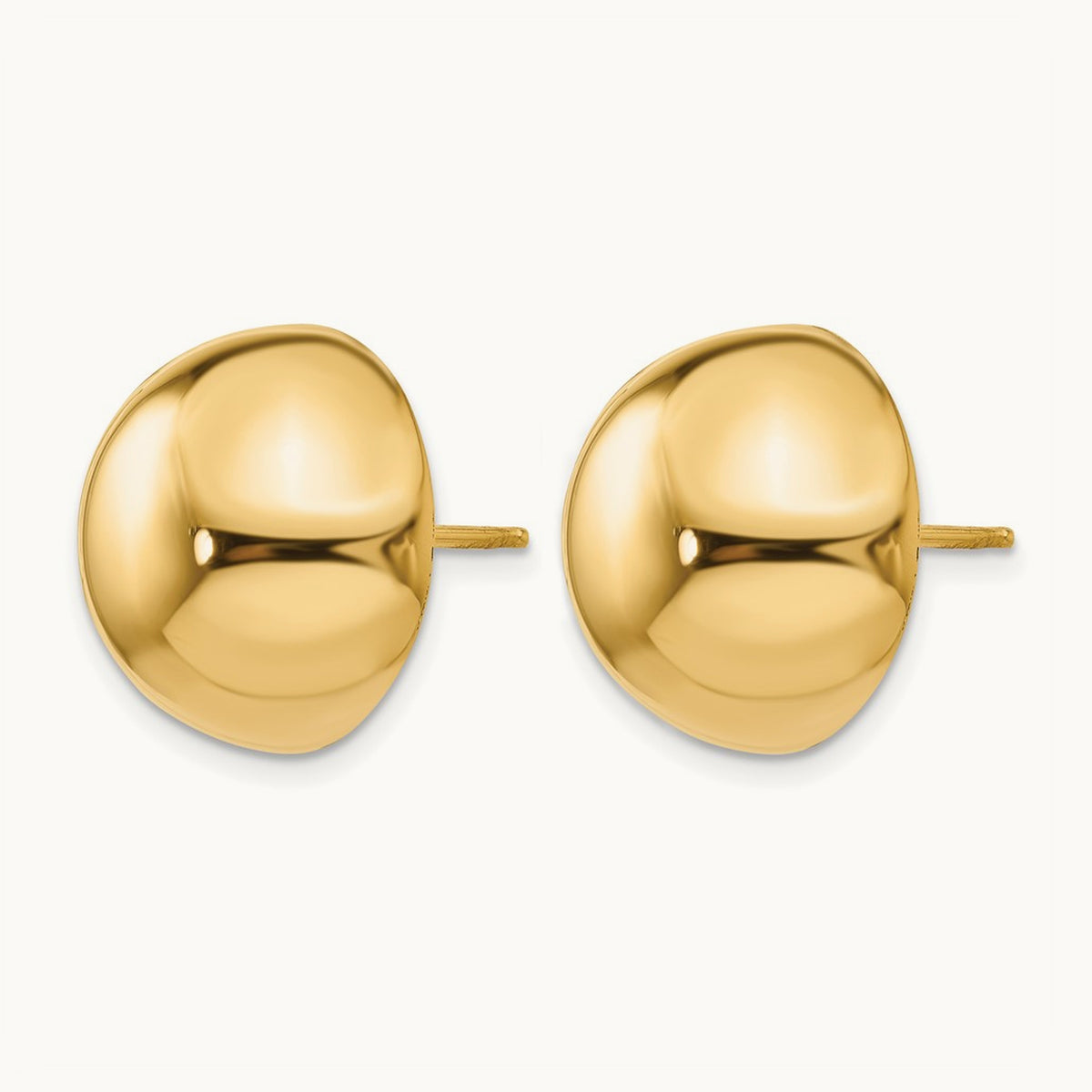 Polished Half Ball Post Earrings — 16mm