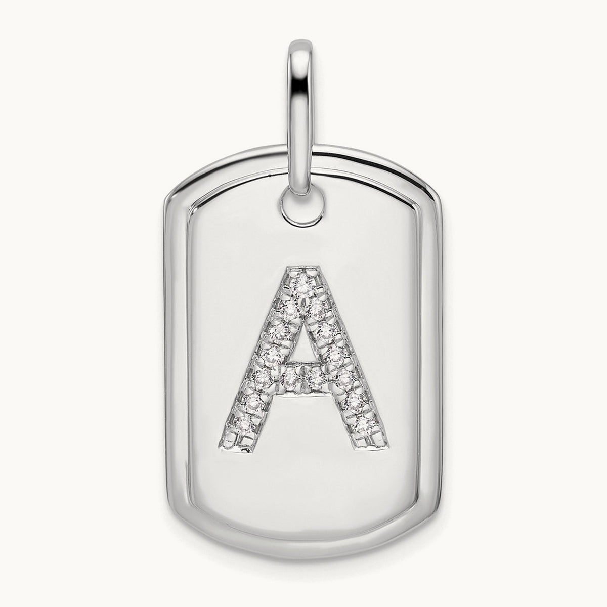 Diamond Dog Tag Charm