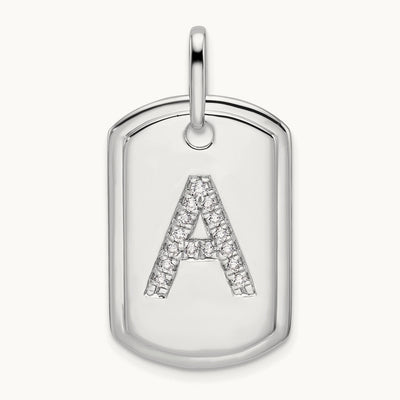 Diamond Dog Tag Charm