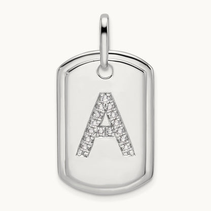 Diamond Dog Tag Charm