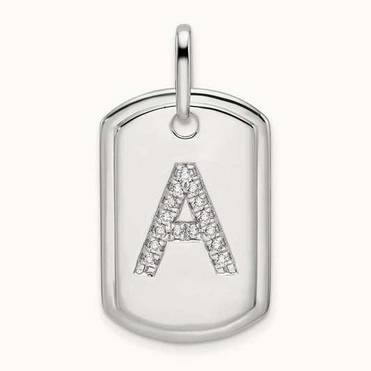 Diamond Dog Tag Charm