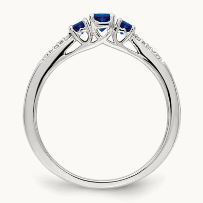 Sapphire and Diamond 3-stone Ring — photo set