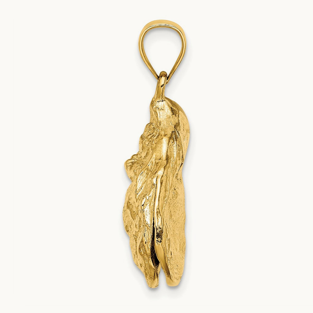 3-D Textured Oyster Shell Charm — 27mm