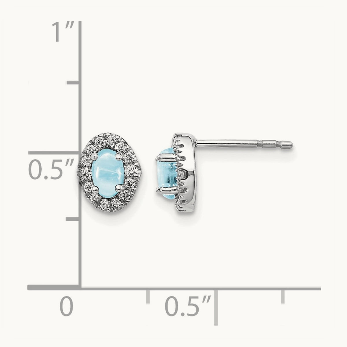 Diamond and Cabochon Aquamarine Earrings — photo set