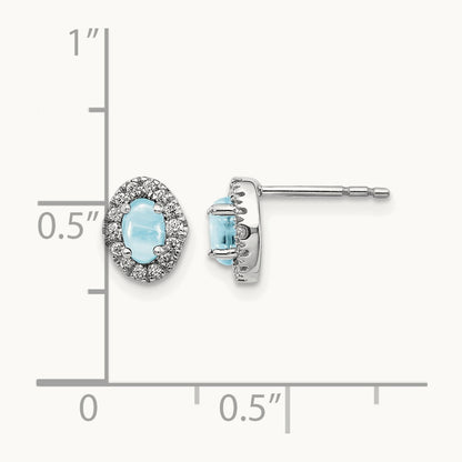 Diamond and Cabochon Aquamarine Earrings — photo set