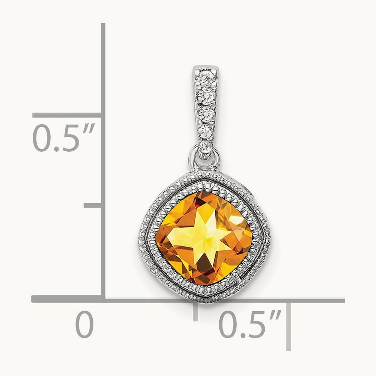 Cushion Citrine and Diamond Pendant — photo set