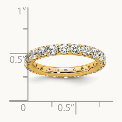Polished U Shared Prong 2ct Diamond Eternity Band, 14K Gold in 14K Yellow Gold