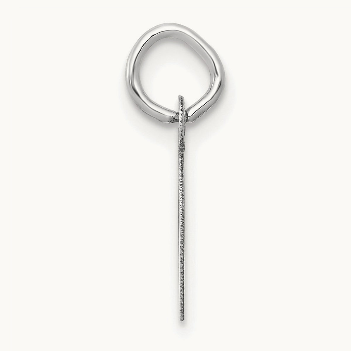 Small Slanted Block Initial Charm — 14K White Gold, D