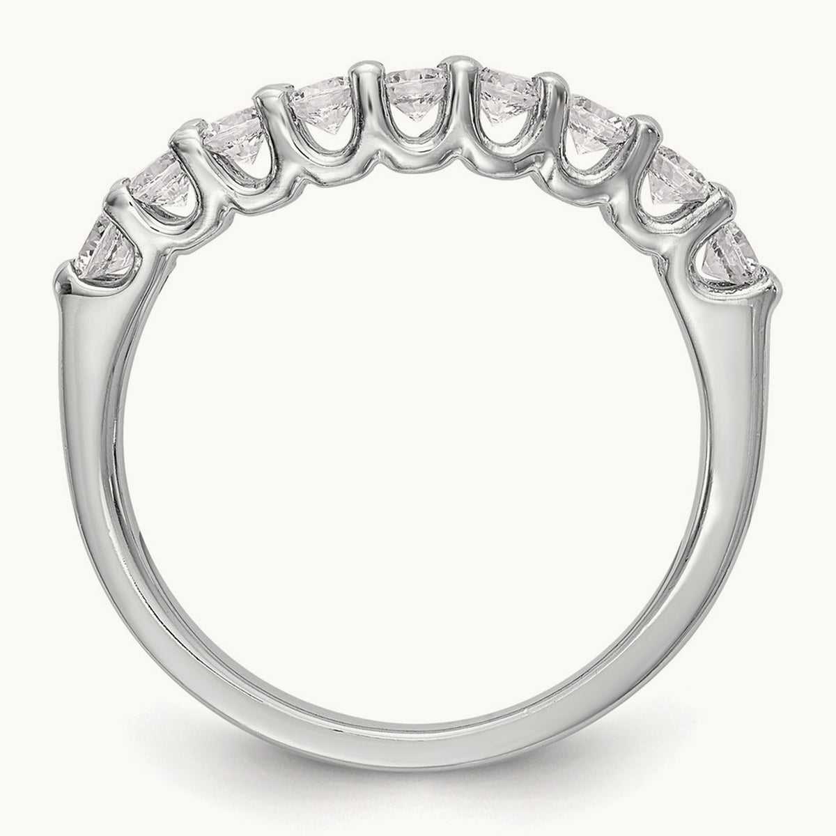 9-Stone Diamond Band, 14K White Gold