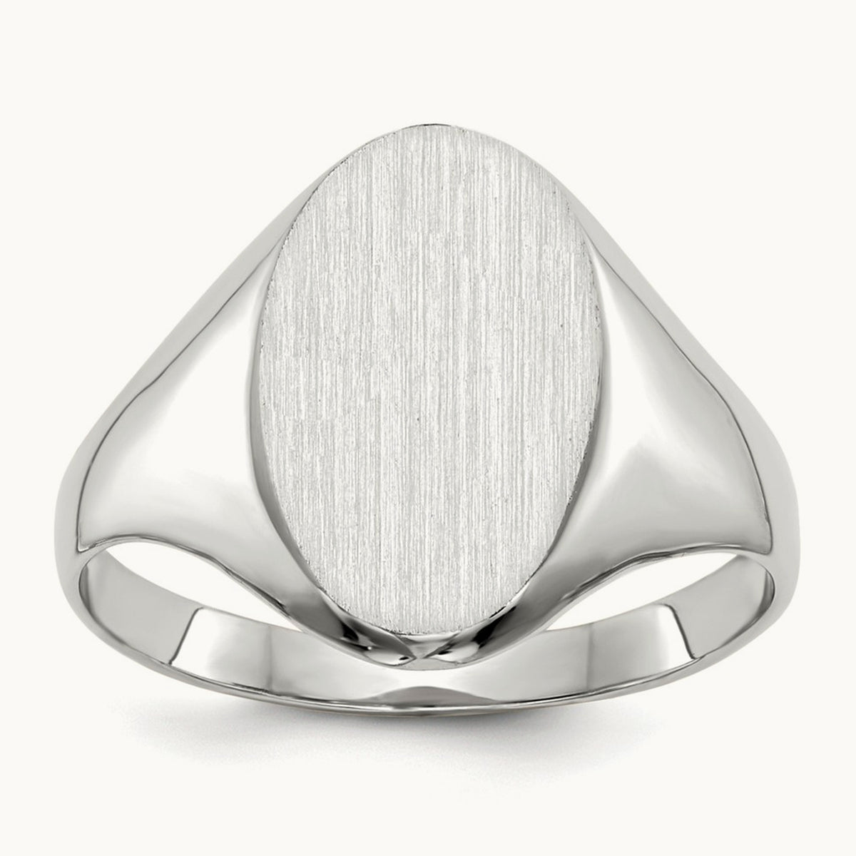 9.0x14. Closed Back Signet Ring, 0mm, 14K White Gold