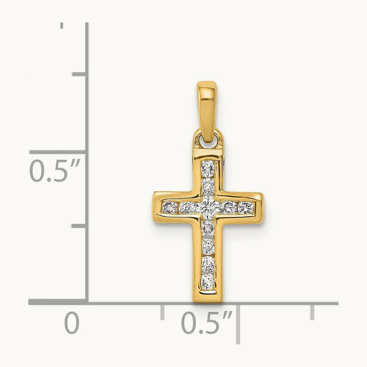 1/6ct. Diamond Latin Cross Pendant — 14K Yellow Gold