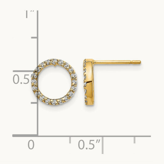 Diamond Open Circle Earrings, 14K