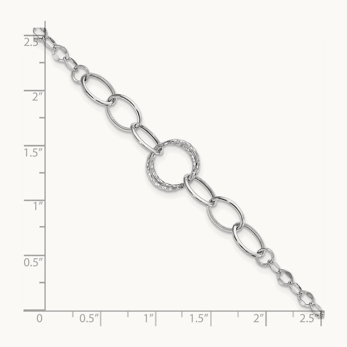 Polished Textured Fancy Link Bracelet — photo set