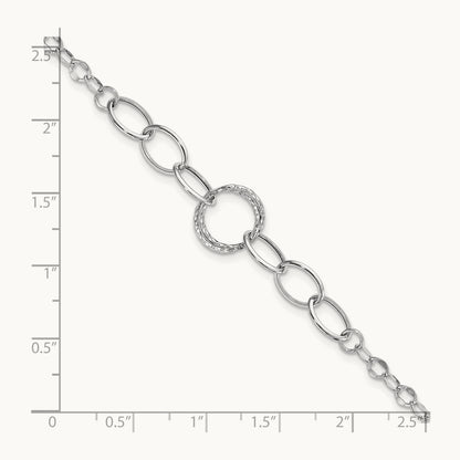 Polished Textured Fancy Link Bracelet — photo set