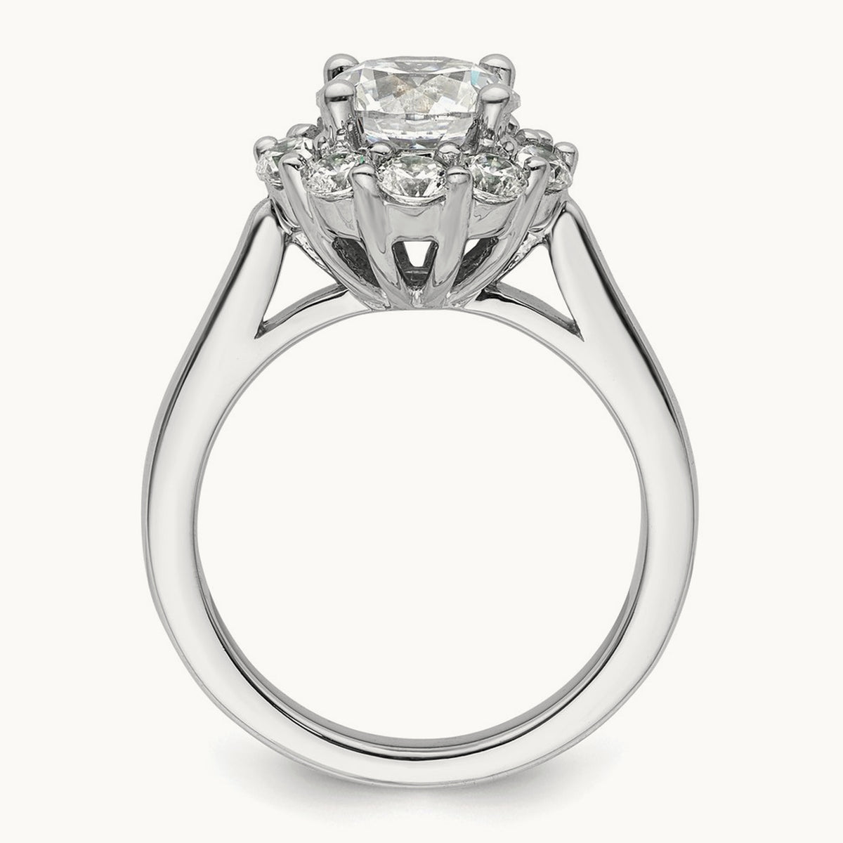 Round Halo Semi-Mount Engagement Ring — 1 ct, 7