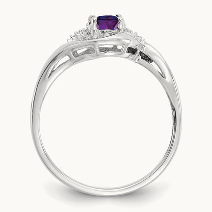 Amethyst and Diamond Ring, 14K White Gold
