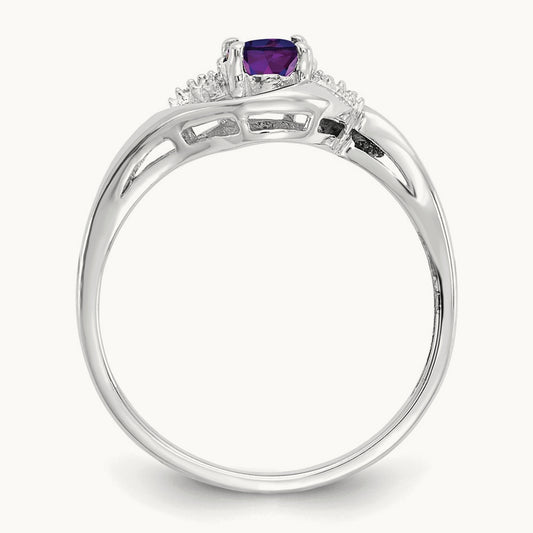 Amethyst and Diamond Ring, 14K White Gold