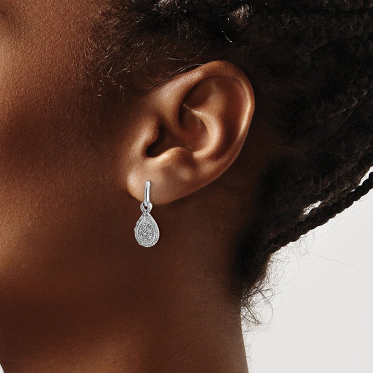 Diamond Teardrop Post Earrings — photo set