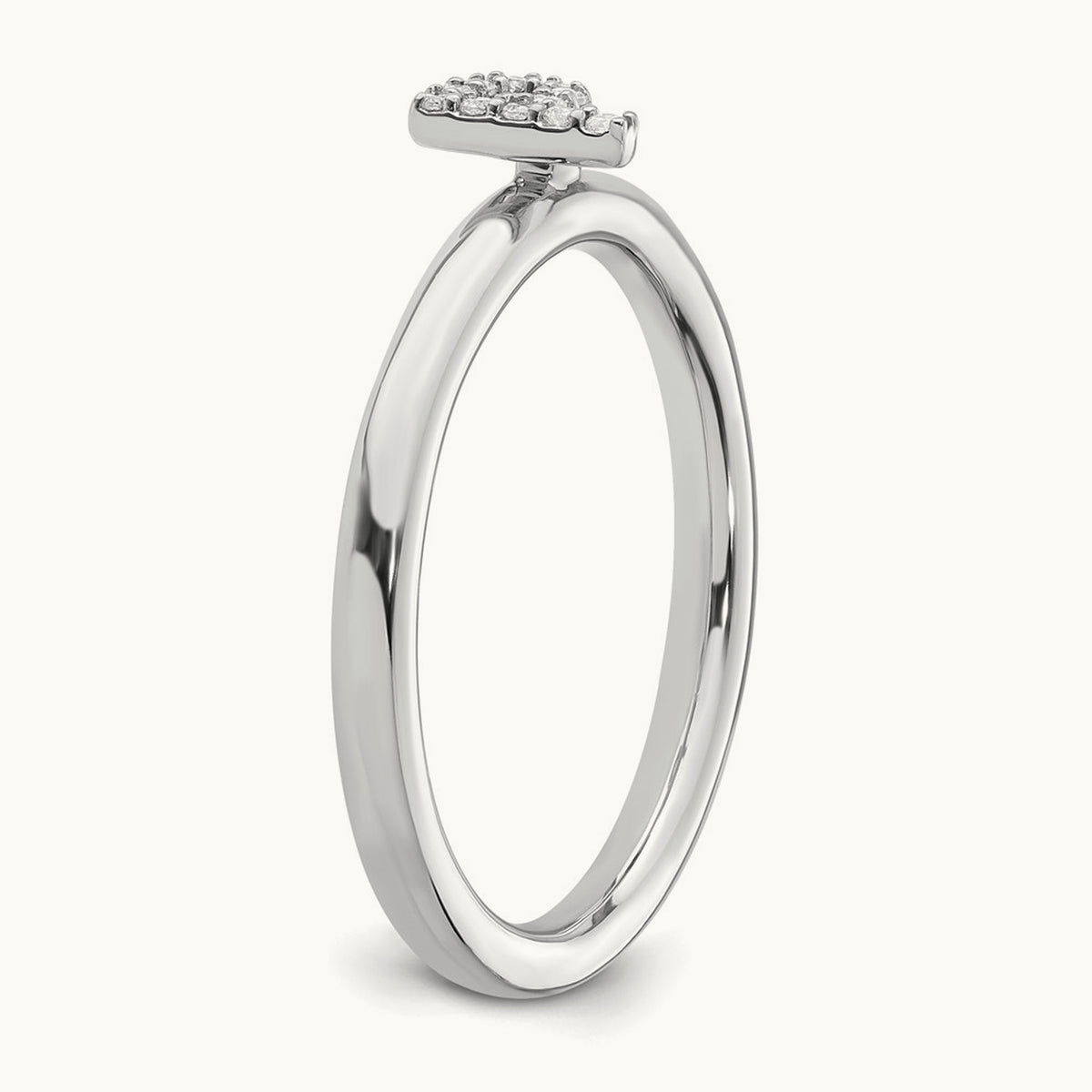 Stackable Diamond Ring — 14K White Gold, P