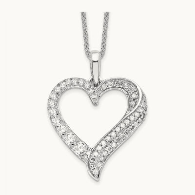 Heart Pendant Necklace, 0.50 ct tw Lab-Grown Diamond