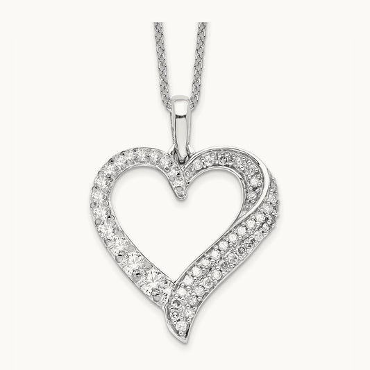 Heart Pendant Necklace, 0.50 ct tw Lab-Grown Diamond