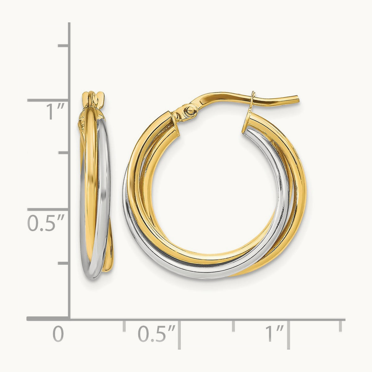 Leslie's with Polished Hoop Earrings — 22mm