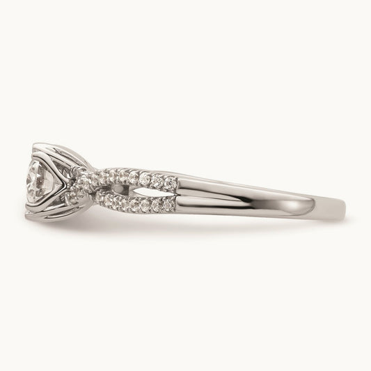 Criss-Cross Oval Semi-Mount Engagement Ring — 1/2 ct, 7