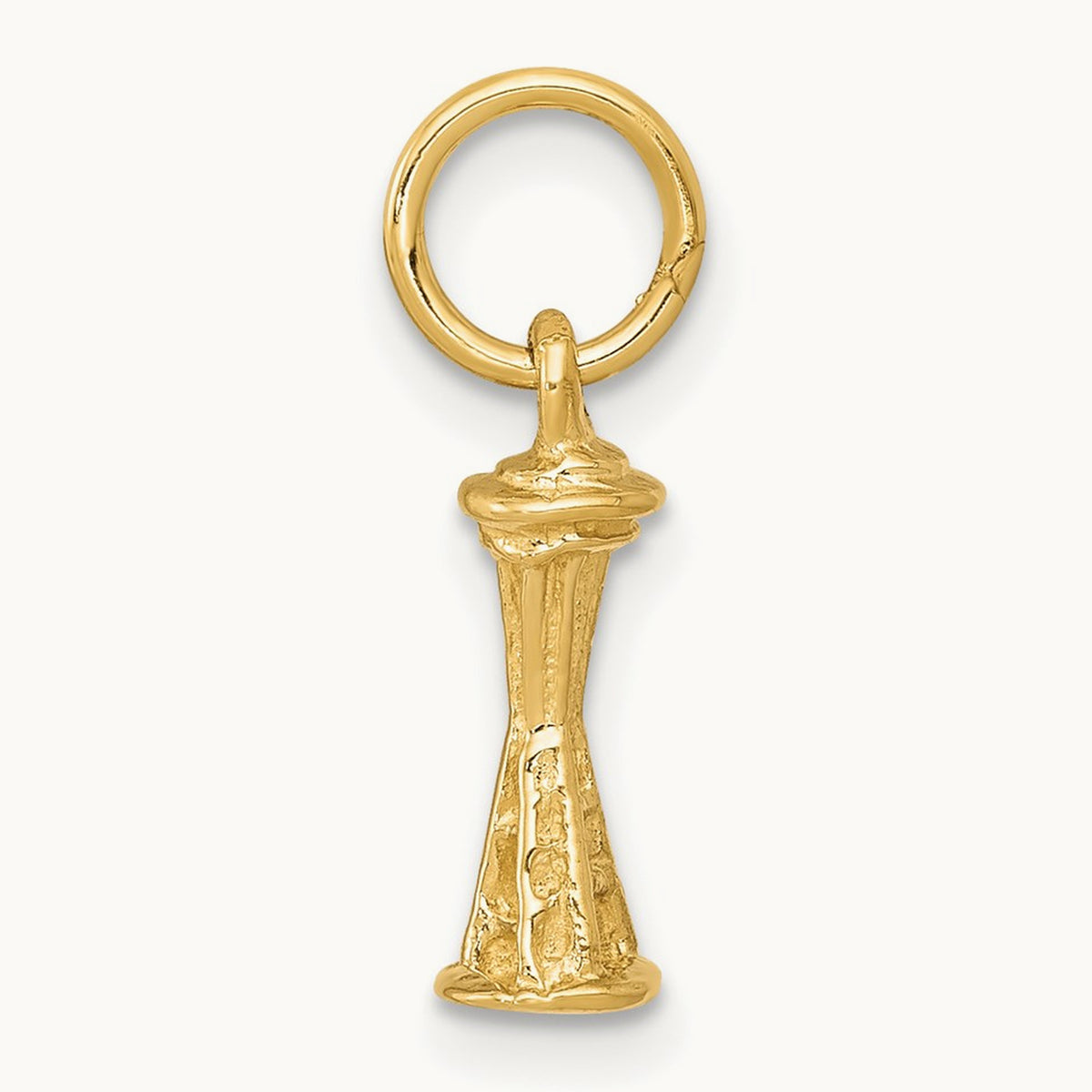 Solid Polished Space Needle Charm, 14K