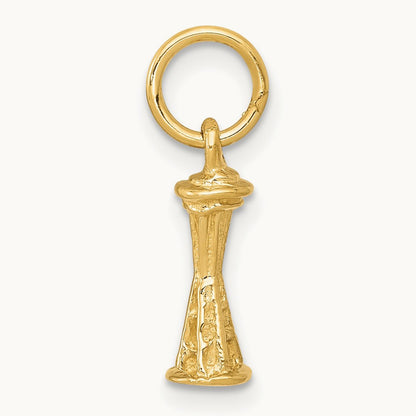 Solid Polished Space Needle Charm, 14K