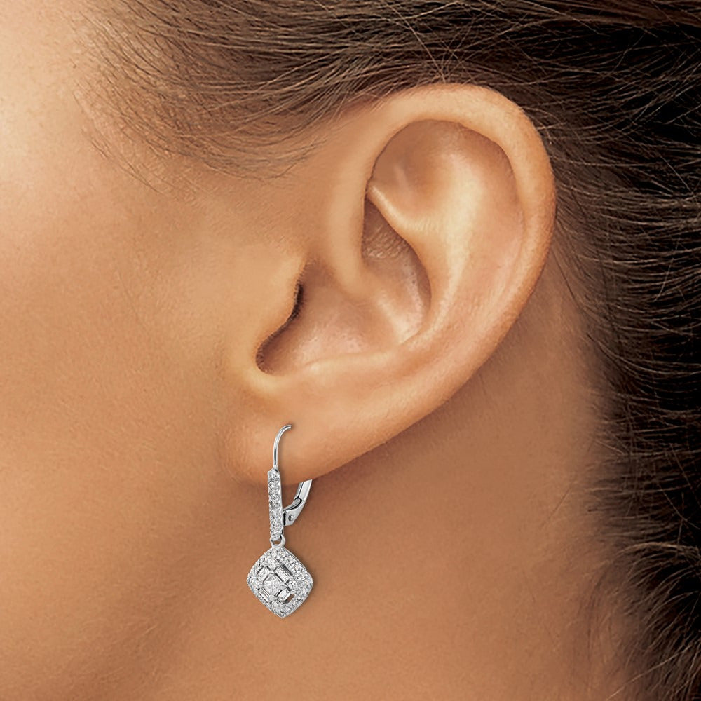 Diamond Leverback Earrings — photo set