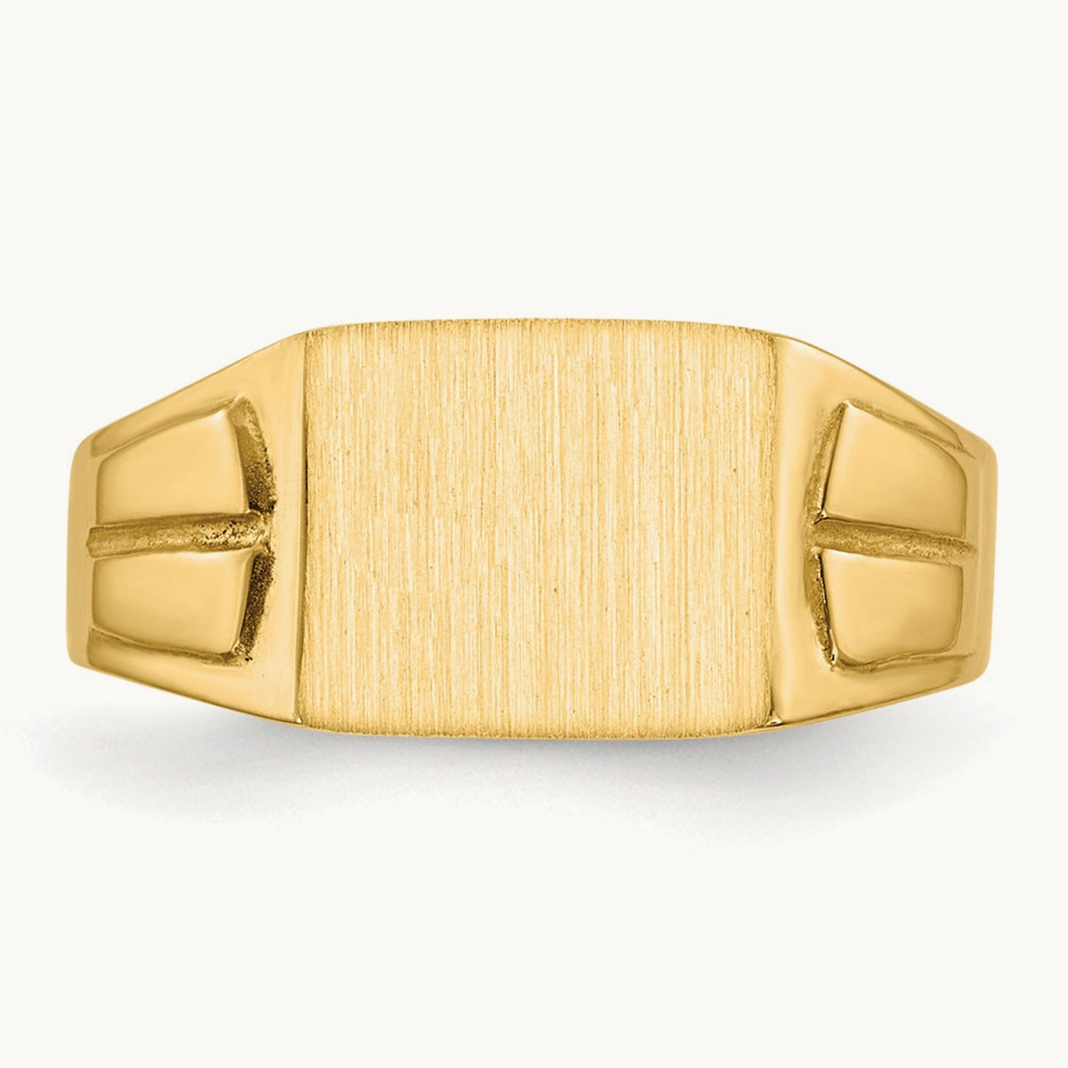 9.0x7. Closed Back Signet Ring, 5mm, 14K