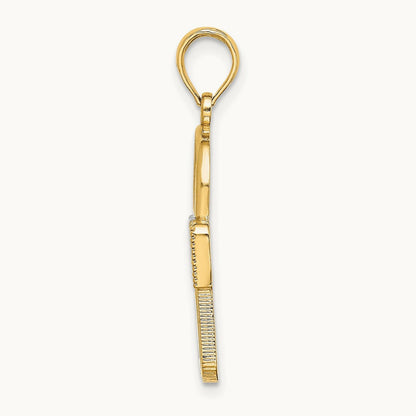 w/Rhodium Lock Charm, 14K