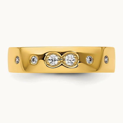 Infinity Diamond Womens Complete Wedding Band, 14K