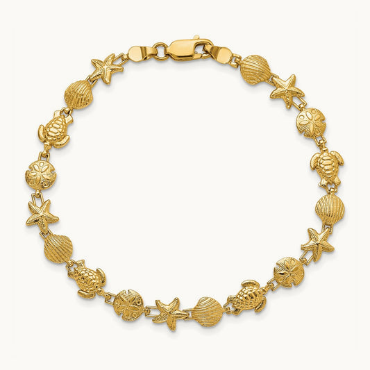 Sea Life Bracelet, 14K