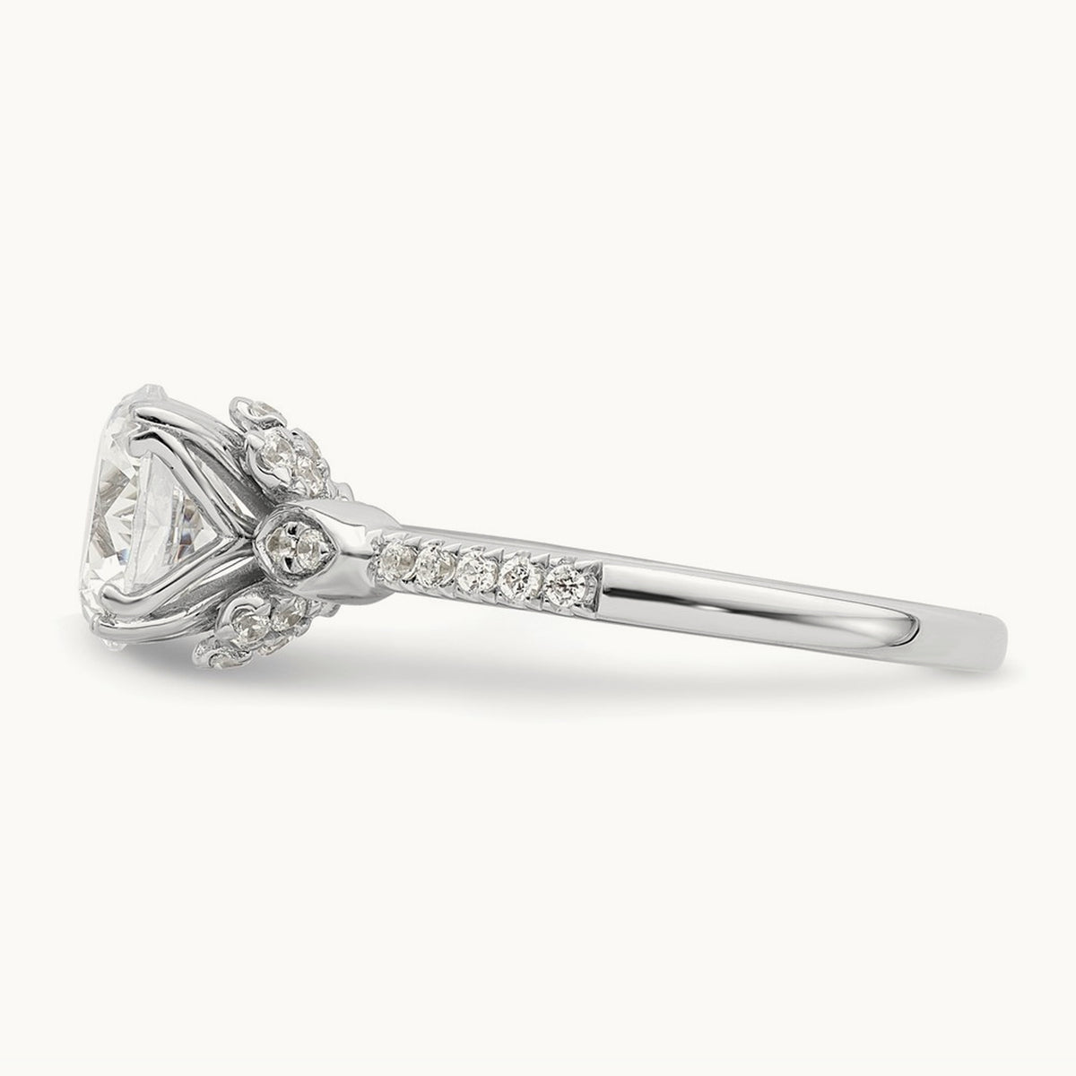 Round Semi-Mount Engagement Ring — 1 1/2 ct, 7