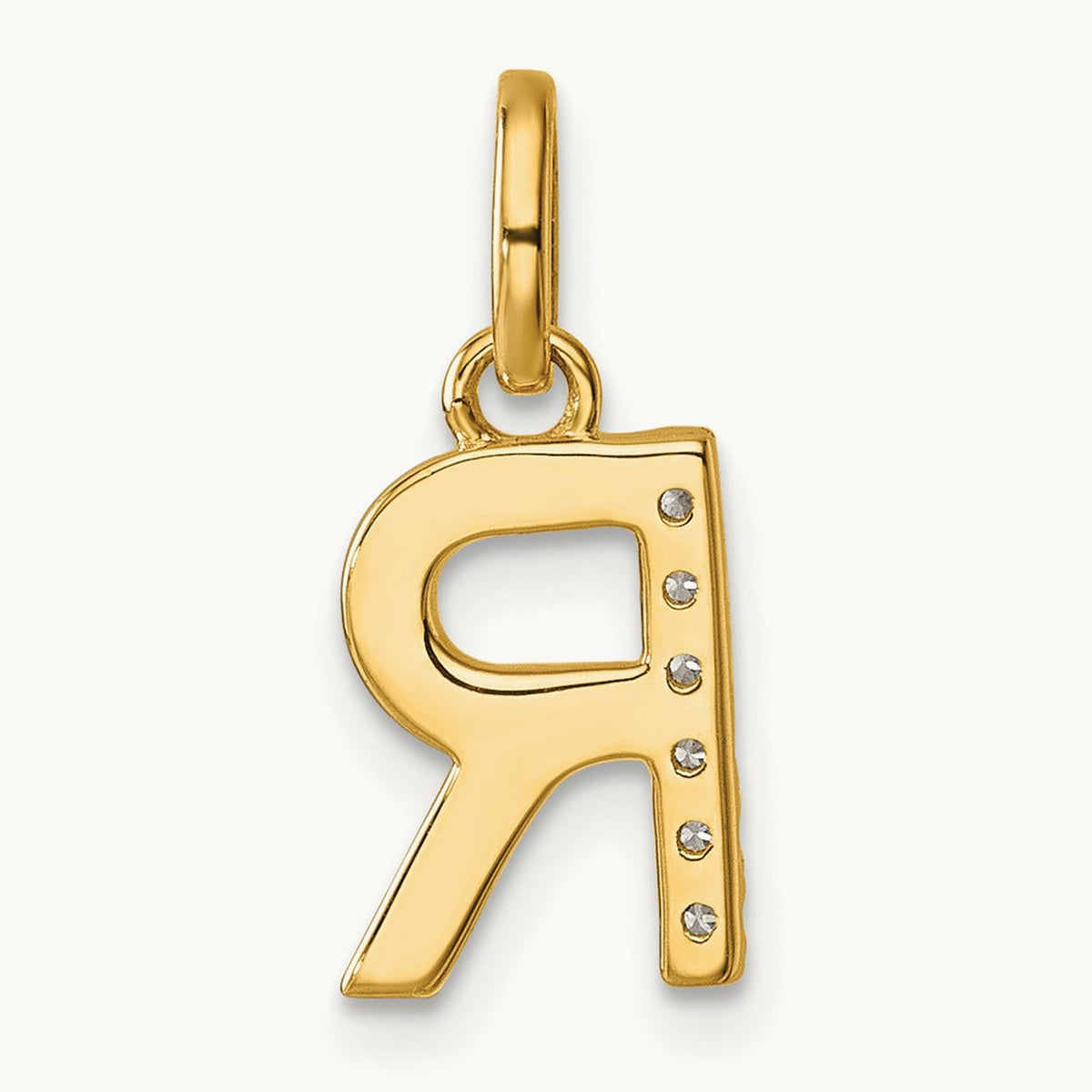 Twisted Diamond Charm — 14K Yellow Gold, R