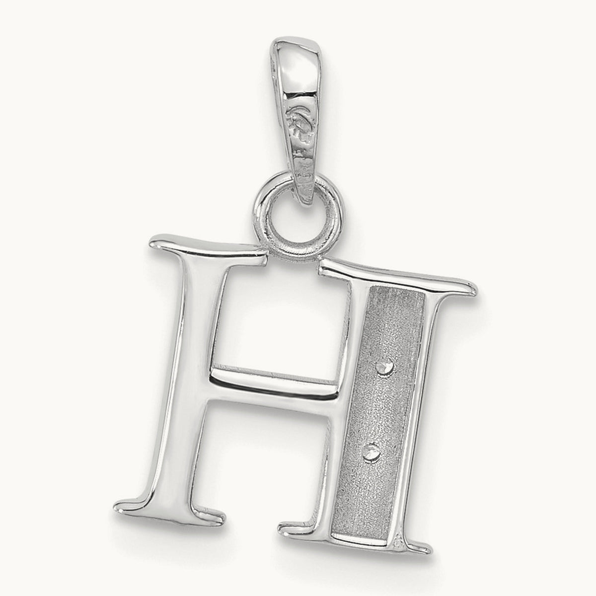 Diamond Letter H Initial Pendant, 14K White Gold